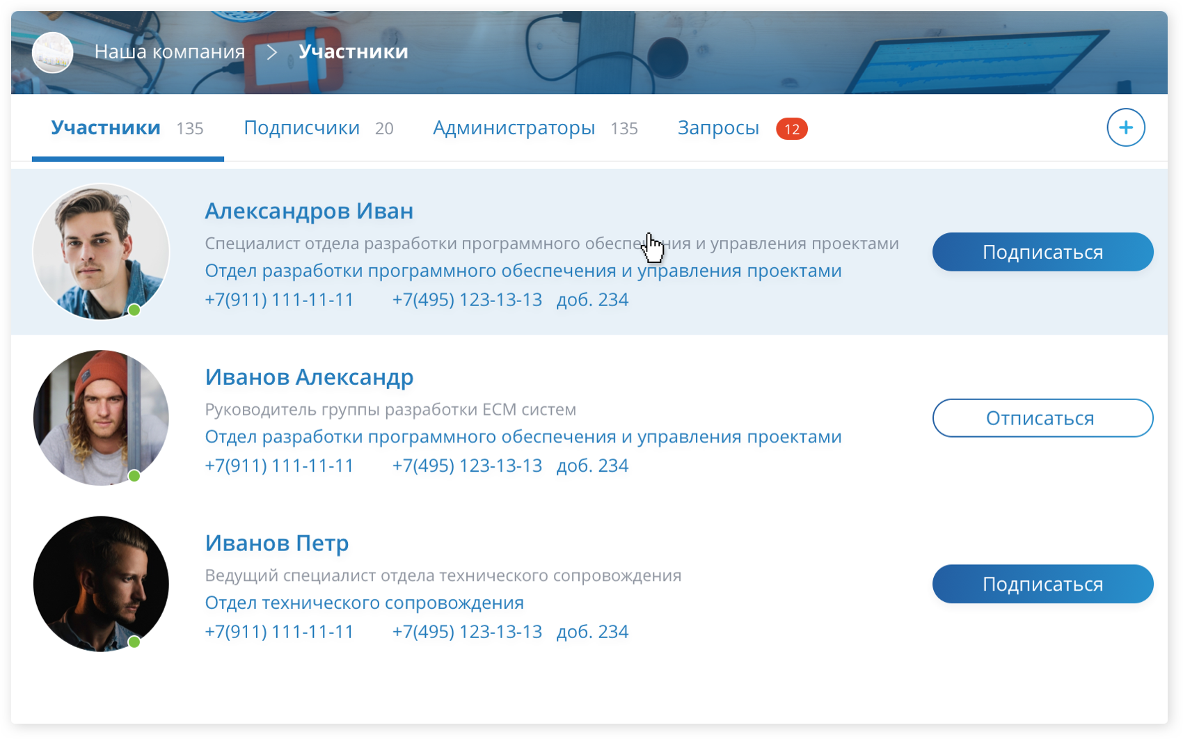 Участники Intry