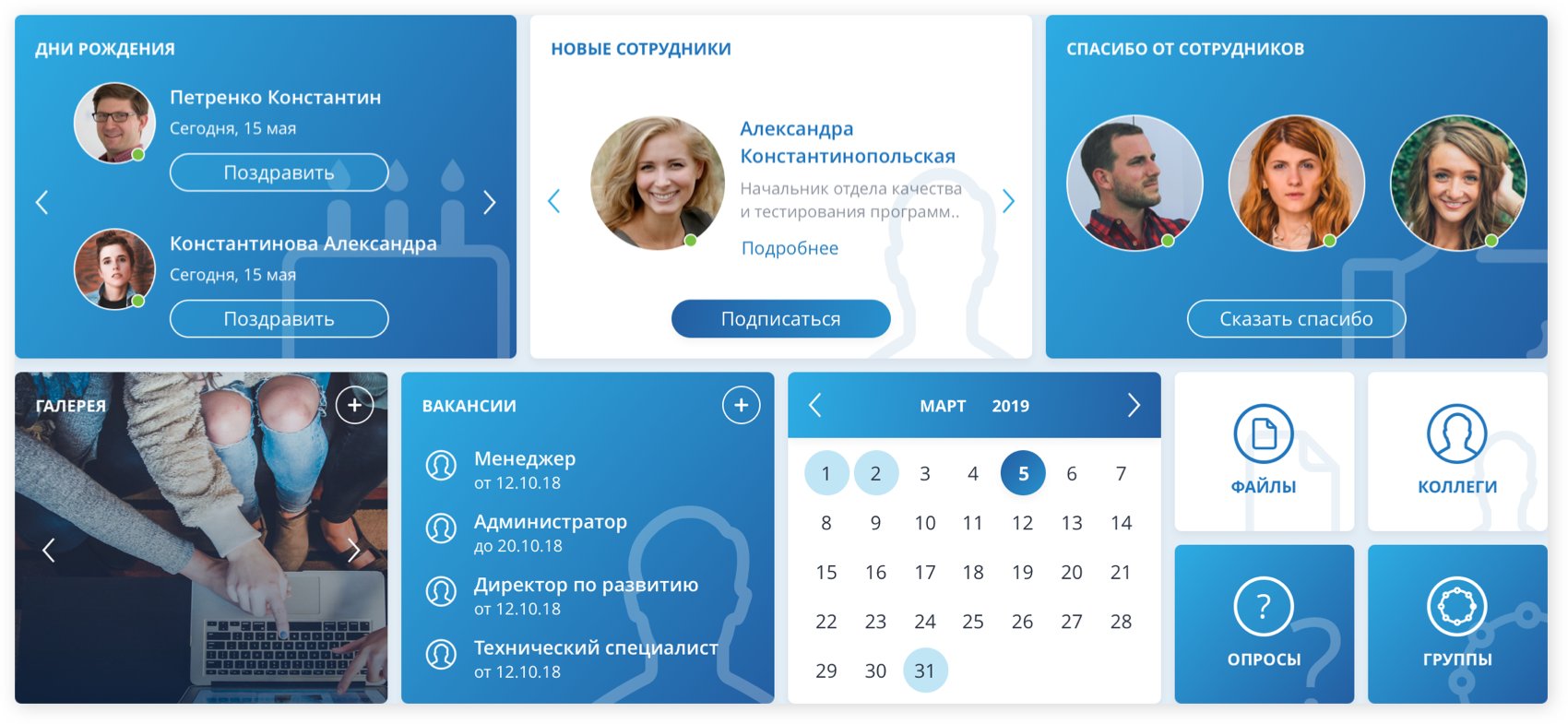 Корпоративные и персональные виджеты Intry